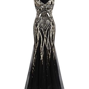 Silver/Black Sequins Dress